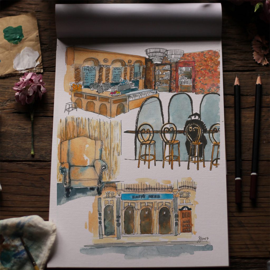 Image of European coffee house design